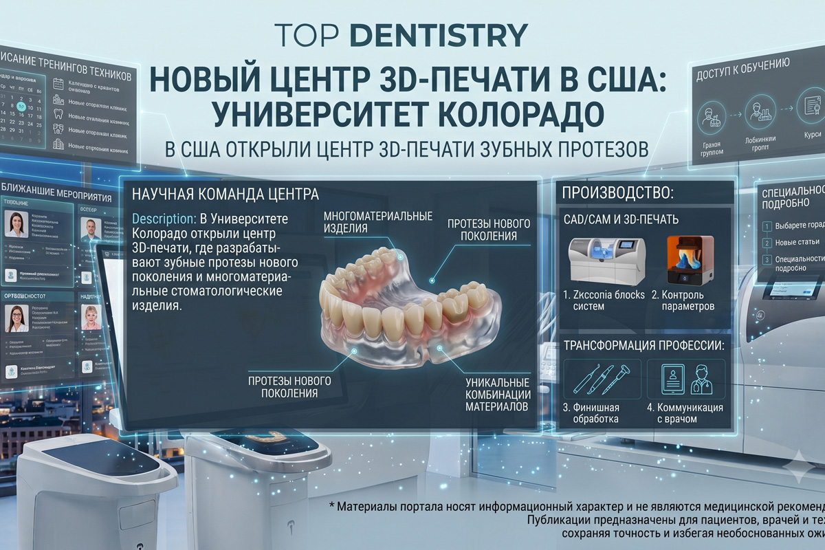 В США открыли центр 3D-печати зубных протезов нового поколения