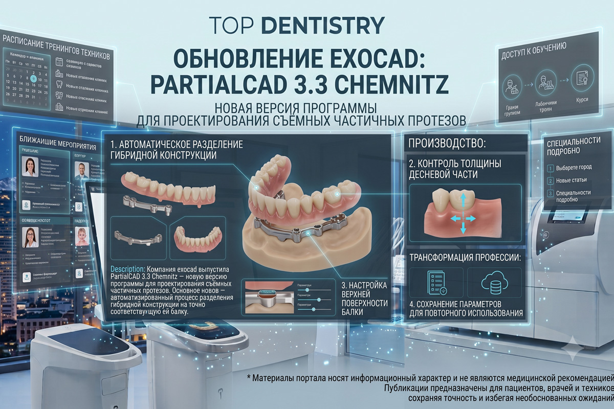 exocad выпустила PartialCAD 3.3 Chemnitz для цифровых протезов